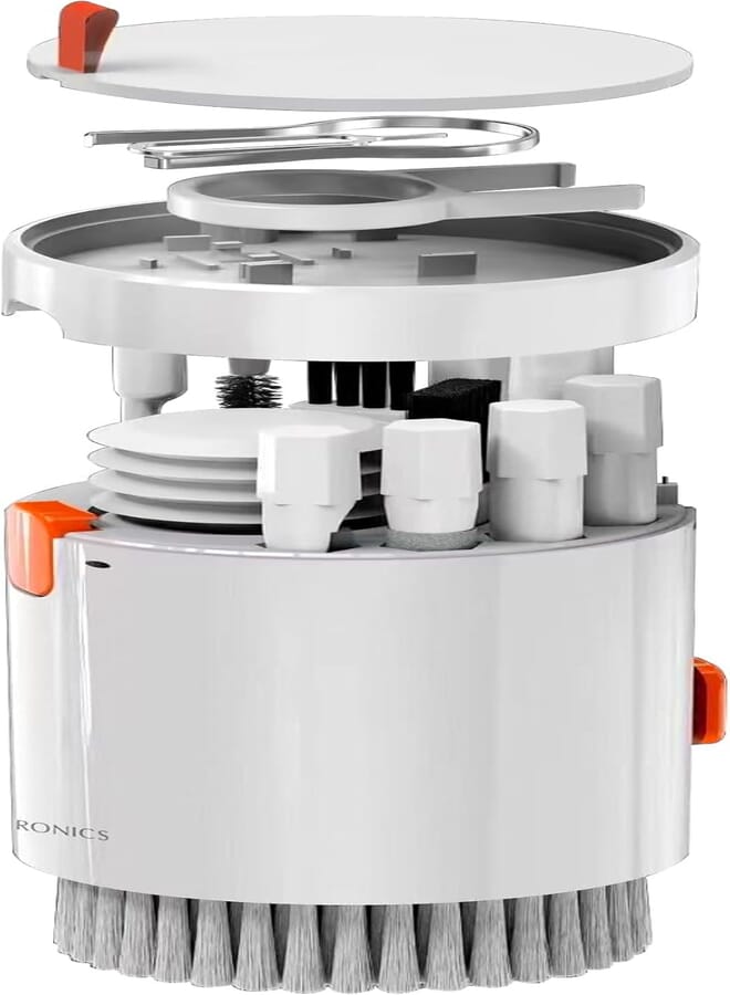 Zebronics CK200, 20 in 1 Cleaning kit, for Smartphones, Laptops, Camera, Desktop, Earbuds, Display, Multipurpose Device Cleaner, Microfibre, Spray Cleaner (White)